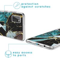 imoshion Design hoesje Samsung Galaxy A41 - Marmer - Gebroken Blauw