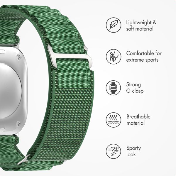 Accezz Nylon Alpine Band Apple Watch | 44/45/46/49 mm - Olive Green