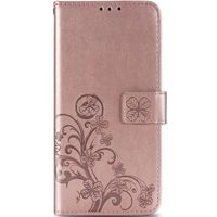 Klavertje Bloemen Bookcase Alcatel 3X (2020) - Rosé Goud