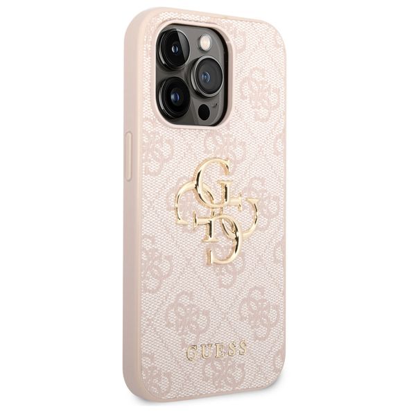 Guess 4G Metal Logo Backcover Apple iPhone 15 Pro - Roze