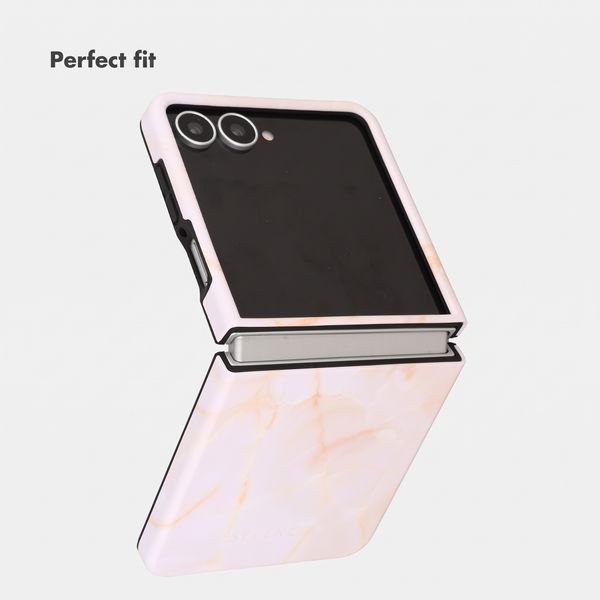 Selencia Vivid Back Cover with MagSafe Samsung Galaxy Z Flip 8 - Golden Beige Marble