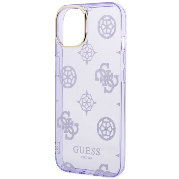 Guess Peony Glitter Backcover iPhone 14 - Lila