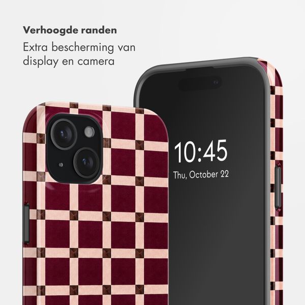 Selencia Vivid Backcover met MagSafe Apple iPhone 15 - Check This Burgundy