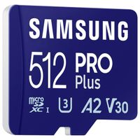 Samsung PRO Plus microSD 2023 - 512GB - inclusief SD Adapter - UHS-I/U3/Full HD/4K UHD