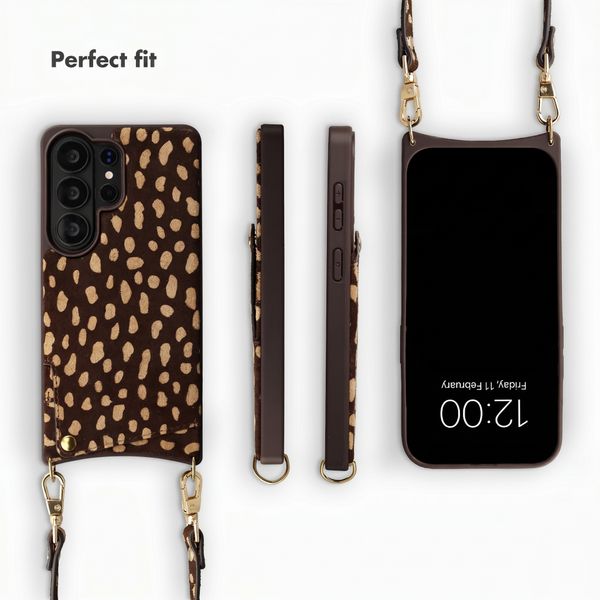 Selencia Nova Real Leather Back Cover with Card Holder Samsung Galaxy S26 Ultra - Fawn Chic