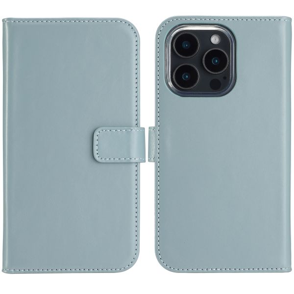 Selencia Echt Leren Bookcase Apple iPhone 16 Pro Max - Air Blue