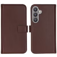 Selencia Echt Leren Bookcase Samsung Galaxy S24 - Donkerbruin