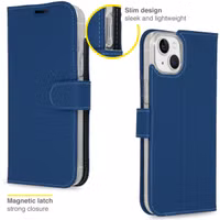 Accezz Wallet Softcase Bookcase Apple iPhone 14 Plus - Donkerblauw