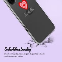 Gepersonaliseerd hoesje met hartje iPhone 16 - Transparant