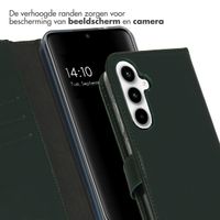 Selencia Echt Leren Bookcase Samsung Galaxy A55 - Groen
