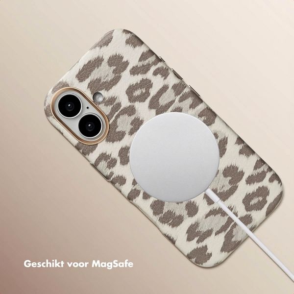 Selencia Sabi Backcover Panterprint met MagSafe Apple iPhone 16 - Soft Ivory
