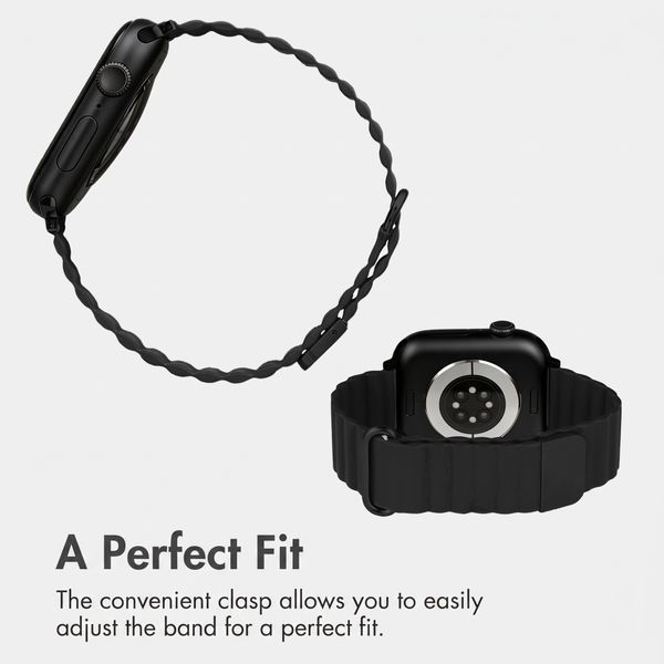 imoshion Magnetic Faux Leather Band Apple Watch | 44/45/46/49 mm - Black