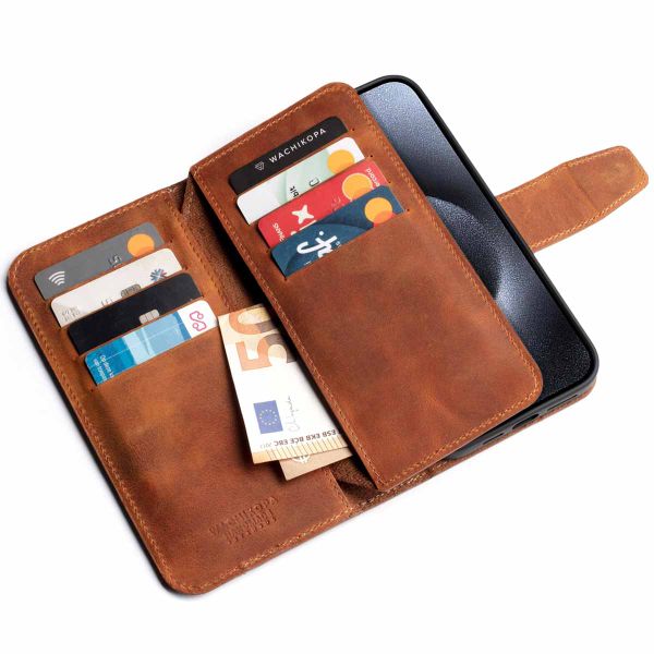 Wachikopa Multi Wallet Bookcase iPhone 15 Pro - Camel