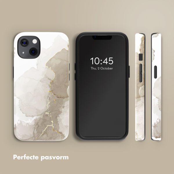 Selencia Vivid Tough Backcover met MagSafe iPhone 13 - Marble Light Brown