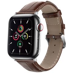 imoshion Lederen krokodil bandje Apple Watch Series 1 t/m 9 / SE (38/40/41 mm) | Series 10 / 11 (42 mm) - Bruin