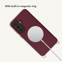 Selencia Rivièra MagSafe Case with detachable hooks Samsung Galaxy A57 (5G) - Bold Burgundy