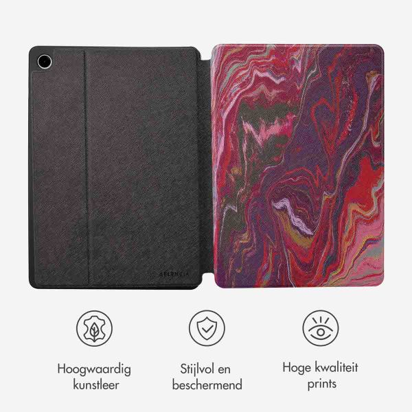 Selencia Vivid tablethoes Samsung Galaxy Tab A9 Plus - Marble Plum