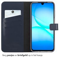 Selencia Echt Leren Bookcase Samsung Galaxy A17 - Blauw