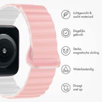 imoshion Magnetisch Siliconen bandje Apple Watch Series 1 t/m 9 / SE (38/40/41 mm) | Series 10 / 11 (42 mm) - Roze & Wit
