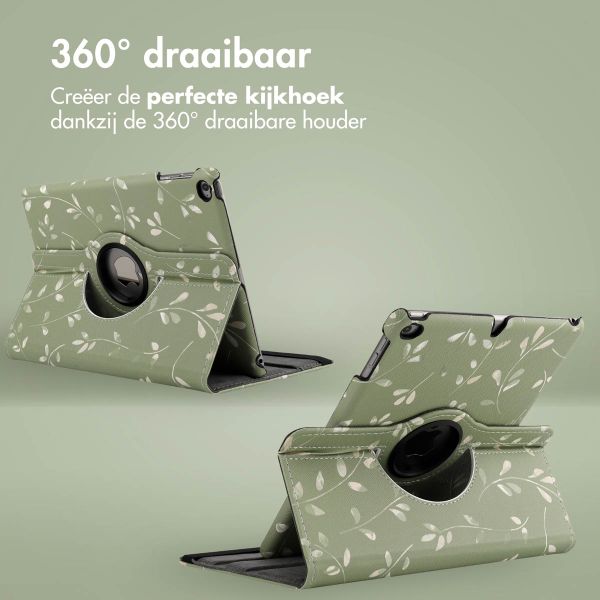 imoshion 360° Draaibare Design Bookcase Apple iPad 6 (2018) 9.7 inch / iPad 5 (2017) 9.7 inch - Green Flowers