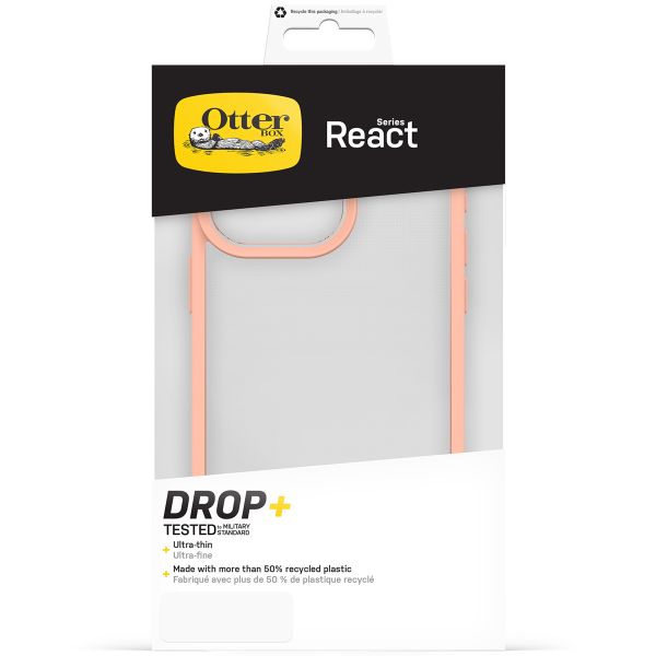 OtterBox React Backcover Apple iPhone 15 Pro Max - Transparant / Peach