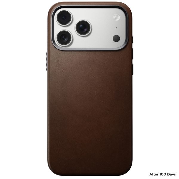Nomad Traditional Leather Backcover met MagSafe Apple iPhone 17 Pro Max - Bruin