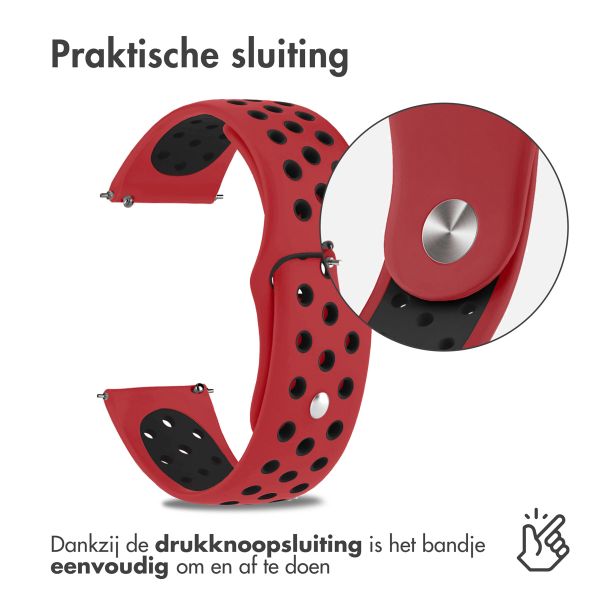 imoshion Siliconen sport bandje - Universeel 18 mm aansluiting - Rood / Zwart