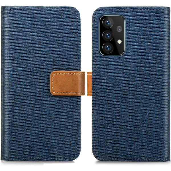 imoshion Luxe Canvas Bookcase Samsung Galaxy A52(s) (5G/4G) -Donkerblauw