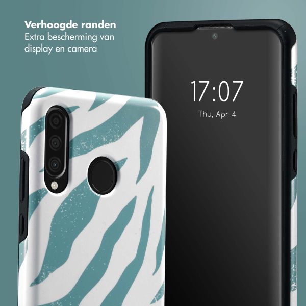 Selencia Vivid Backcover Huawei P30 Lite - Colorful Zebra Pine Blue
