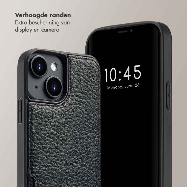 Selencia Nova Backcover met koord en pashouder iPhone 14 - Zwart