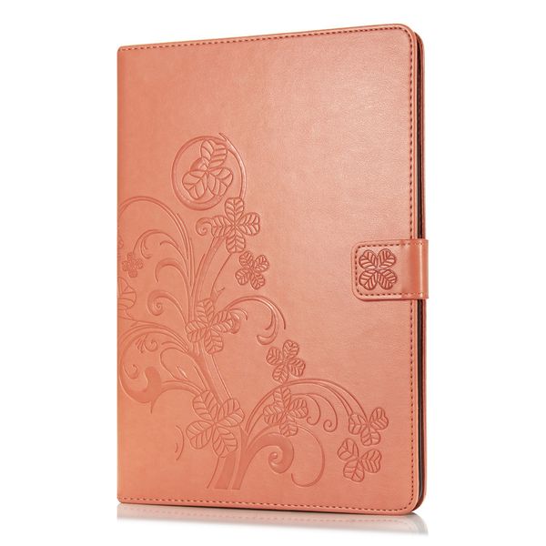 Klavertje Bloemen Bookcase iPad 6 (2018) 9.7 inch / iPad 5 (2017) 9.7 inch - Peach