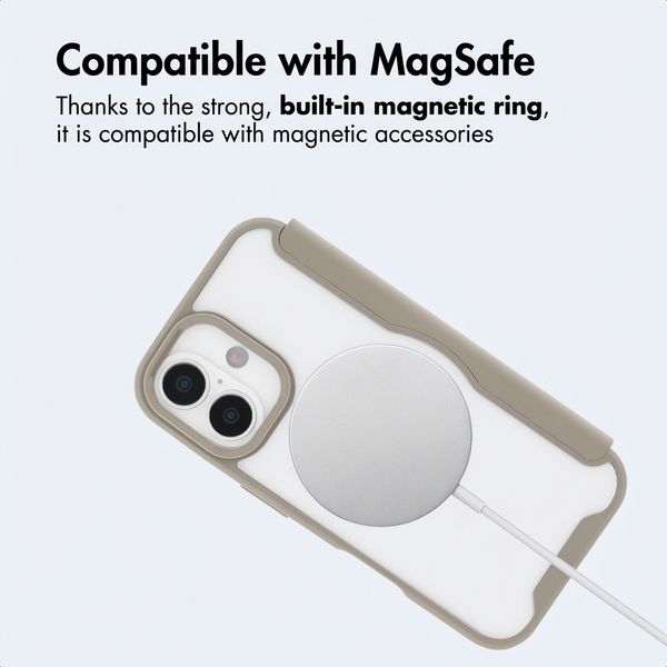 imoshion Transparent Bookcase with MagSafe Apple iPhone 16 - Beige