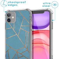 imoshion Design hoesje met koord iPhone 11 - Grafisch Koper - Blauw