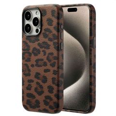 Selencia Sabi Backcover Panterprint met MagSafe Apple iPhone 15 Pro Max - Mocha Brown