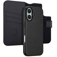 Accezz 2-in-1 Leather Bookcase with MagSafe Apple iPhone 17 - Onyx Black
