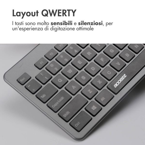 Accezz Premium Desktop QWERTY Bluetooth Keyboard - Grijs