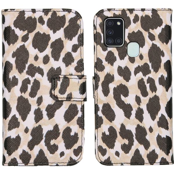 imoshion Design Softcase Bookcase Galaxy A21s - Golden Leopard