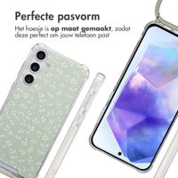 imoshion Design hoesje met koord Samsung Galaxy A55 - Smoke Green Flowers