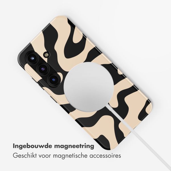 Selencia Vivid Backcover met MagSafe Samsung Galaxy S25 - Art Wave Black