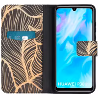 imoshion Design Softcase Bookcase Huawei P30 Lite - Golden Leaves