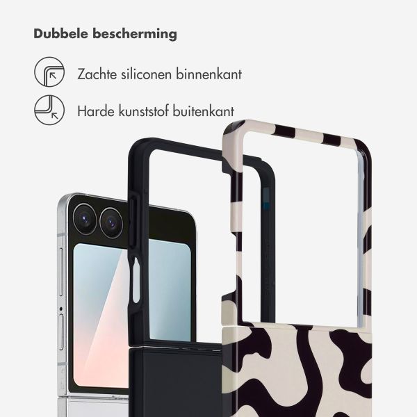 Selencia Vivid Backcover Samsung Galaxy Z Flip 7 - Art Wave Black