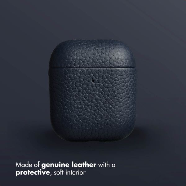 Accezz Genuine leather case  Apple AirPods 1 / 2 - Dark blue