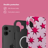 Selencia Vivid Back Cover with MagSafe Apple iPhone 16 - Stars Rubine Red Light Pink