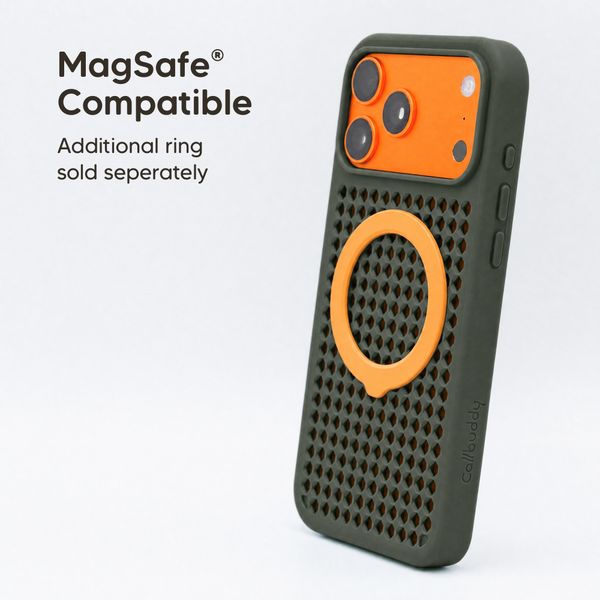 Callbuddy Hoesje met Strap Apple iPhone 17 Pro Max - Camo Orange