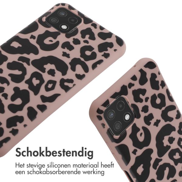 imoshion Siliconen design hoesje met koord Samsung Galaxy A22 (5G) - Animal Pink