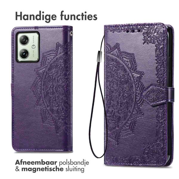 imoshion Mandala Bookcase Motorola Moto G54 - Paars