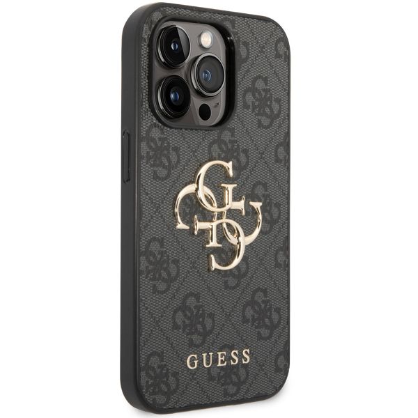 Guess 4G Metal Logo Backcover iPhone 15 Pro - Grijs