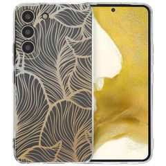 imoshion Design hoesje Samsung Galaxy S22 - Golden Leaves Transparant