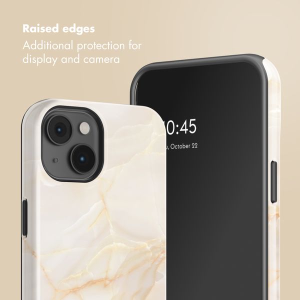 Selencia Vivid Back Cover Apple iPhone 14 - Golden Beige Marble