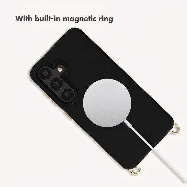 Selencia Rivièra MagSafe Backcover with detachable hooks Samsung Galaxy A55 (5G) / A35 - Velvet Black